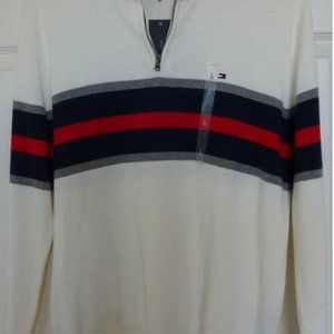 Tommy Hilfiger Men’s Pullover Knit Sweater Multicolor Long Sleeve 1/4 Zip Size L